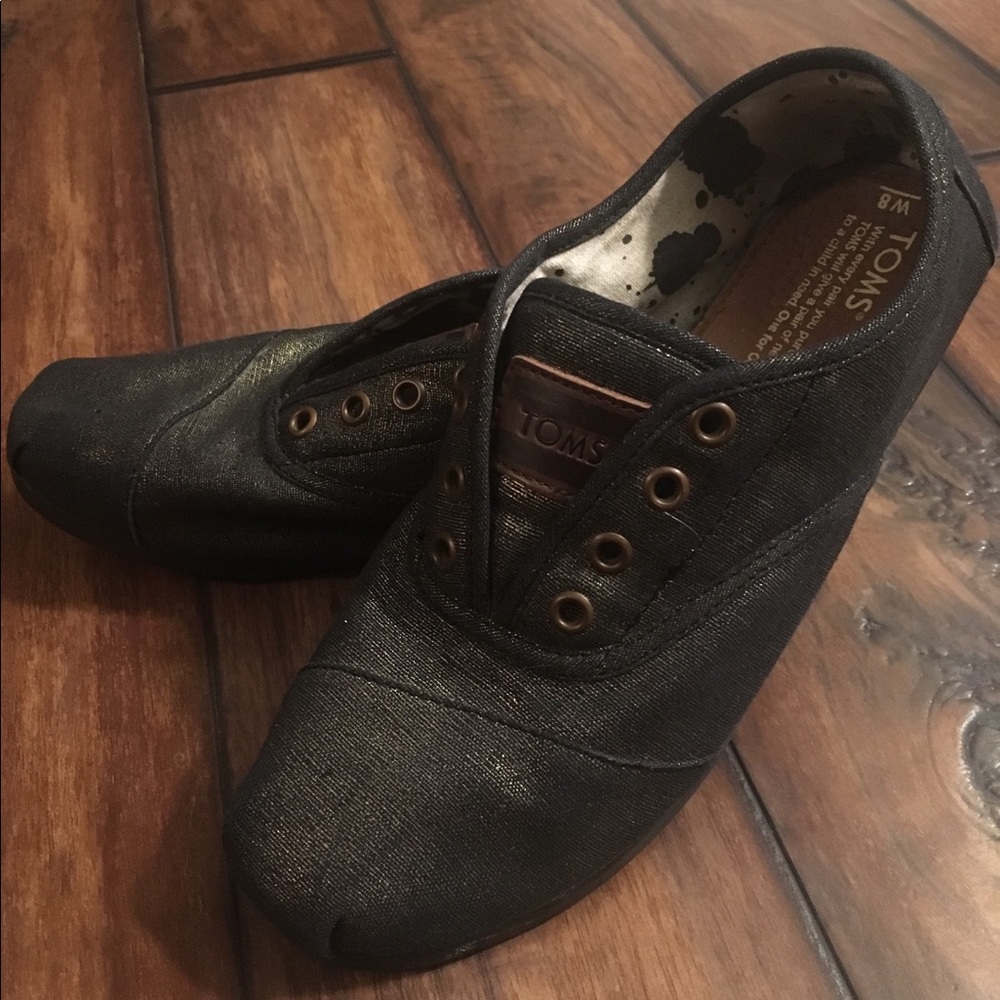 TOMS Cordones Black/Gold Shimmer